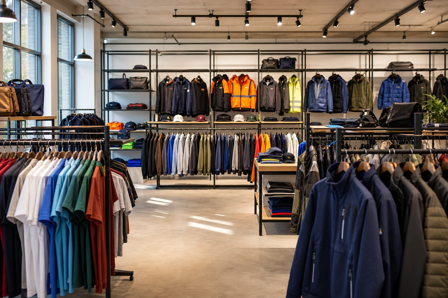 Breed assortiment bedrijfskleding, teamwear en accessoires